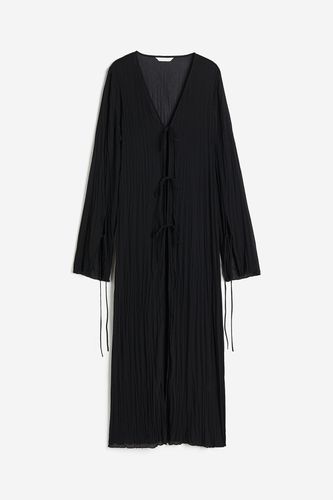 Faltenkleid mit Bindebändern Schwarz, Alltagskleider in Größe S. Farbe: - H&M - Modalova