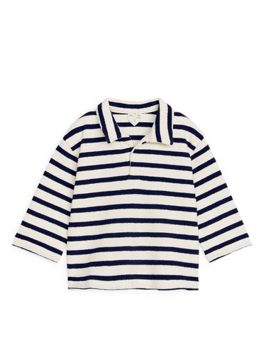 Langarm-Polohemd aus Frottee Weiß/Dunkelblau, T-Shirts & Tops in Größe 86/92. Farbe: - Arket - Modalova