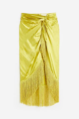 Satinrock mit Fransen Gelb, Röcke in Größe 36. Farbe: - H&M - Modalova
