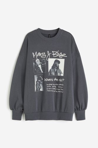 Oversized Sweatshirt mit Print Dunkelgrau/Mary J Blige, Sweatshirts in Größe L. Farbe: - H&M - Modalova