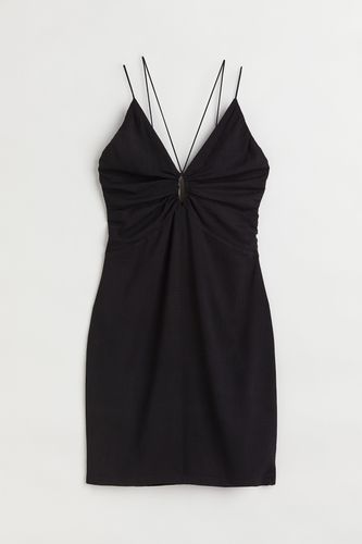 V-Kleid mit Keyhole Schwarz, Alltagskleider in Größe XL. Farbe: - H&M - Modalova