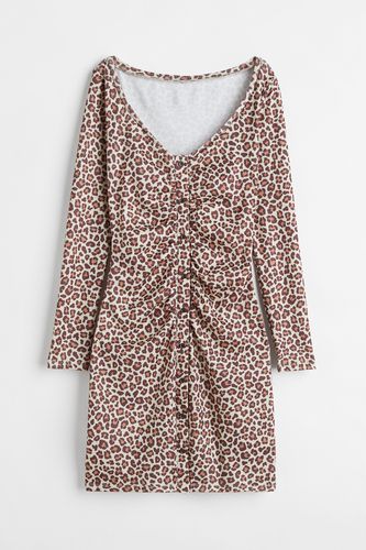 Durchgeknöpftes Kleid Hellbeige/Leopardenprint, Alltagskleider in Größe XS. Farbe: - H&M - Modalova