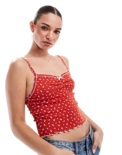 Crop top caraco en maille pointelle - Cotton On - Modalova