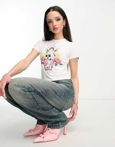 Cotton On - T-shirt bianca con stampa della band "Guns N' Roses" - Cotton:On - Modalova