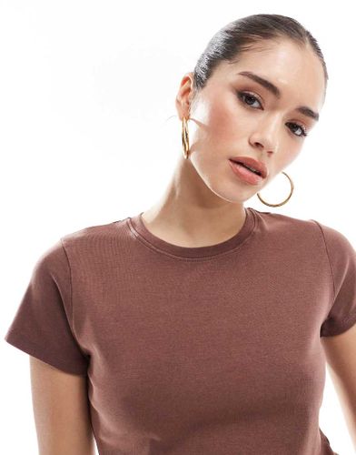 T-shirt effet rétréci coupe ajustée style années 90 - Marron délavé - Cotton On - Modalova