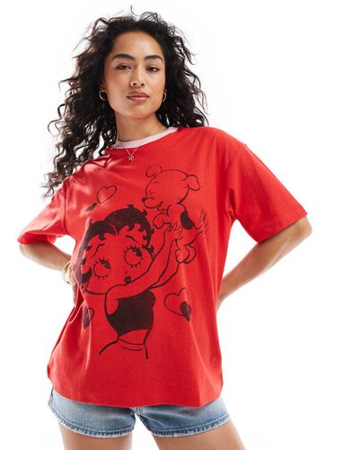 Cotton On - T-shirt taglio comodo rossa con stampa grafica di Betty Boop - Cotton:On - Modalova