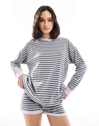 Top confort d'ensemble à manches longues et rayures - /gris - Cotton On - Modalova