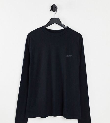 Maglietta a maniche lunghe oversize nera con logo - Collusion - Modalova