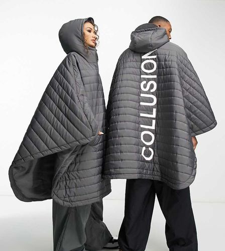 Unisex - Poncho oversize trapuntato con logo - Collusion - Modalova