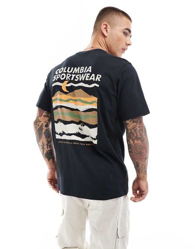 Explorers Canyon - T-shirt nera con stampa sul retro - Columbia - Modalova