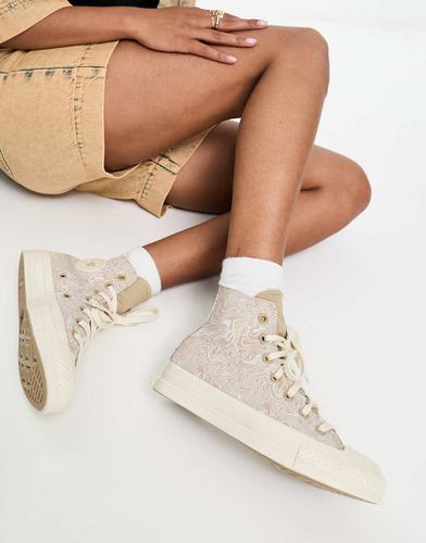 Chuck 70 Hi - Sneakers alte beige con motivo a spirale - Converse - Modalova