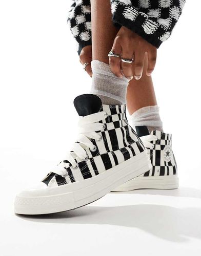 Chuck 70 Hi - Sneakers alte nere e bianche a scacchi - Converse - Modalova