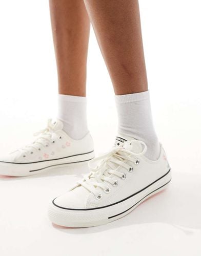 Chuck Taylor All Star Ox - Sneakers bianche con fiori ricamati - Converse - Modalova