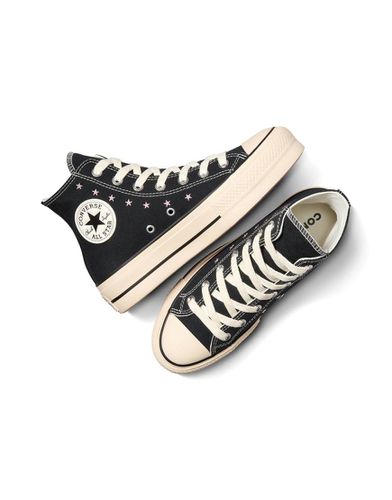 Chuck Taylor All Star Hi Lift - Sneakers alte con plateau nere/rosa loto/egret - Converse - Modalova