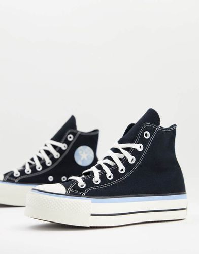 Chuck Taylor Lift Hi - Sneakers nere con dettagli blu - Converse - Modalova