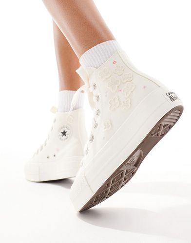 Lift - Sneakers crema con suola spessa e fiori in organza - Converse - Modalova
