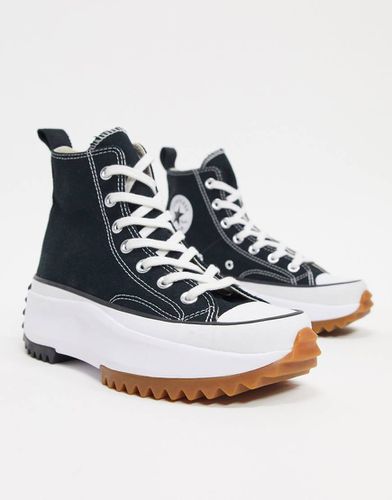 Run Star Hike Hi - Sneakers alte in tela nere con plateau - Converse - Modalova