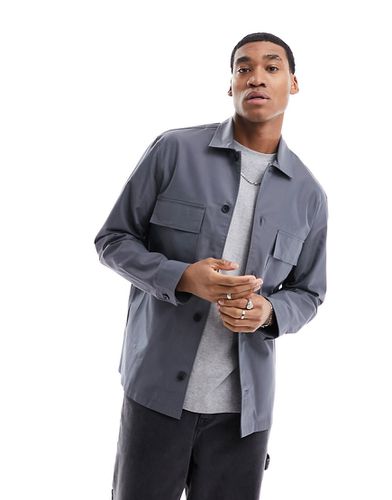 Camicia giacca in nylon e cotone color antracite - Calvin Klein - Modalova