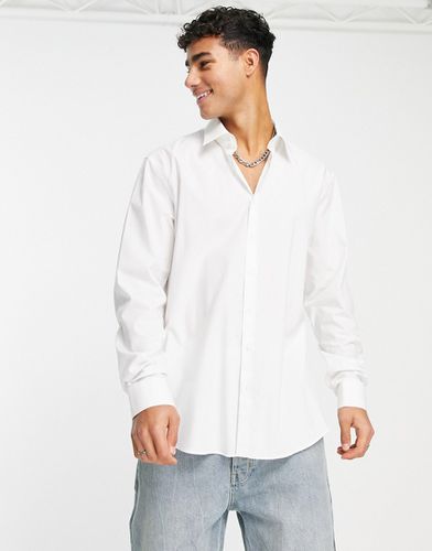 Camicia slim in popeline bianca - Calvin Klein - Modalova