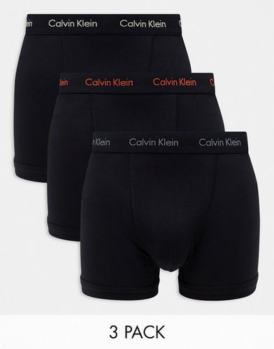 Cotton Stretch - Confezione da 3 paia di boxer aderenti neri con logo colorato - Calvin Klein - Modalova