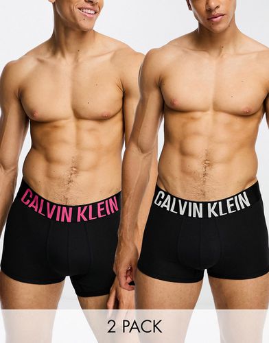 Intense Power - Confezione da 2 boxer aderenti neri con fascia in vita con logo colorato - Calvin Klein - Modalova