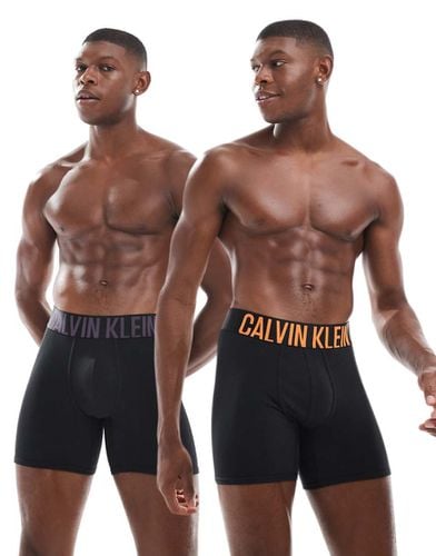 Intense Power - Confezione da 2 boxer aderenti neri con fascia in vita con logo colorato - Calvin Klein - Modalova