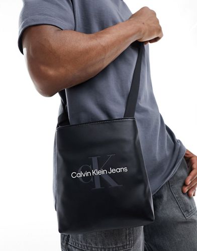 Borsa piatta nera morbida con monogramma - Calvin Klein Jeans - Modalova