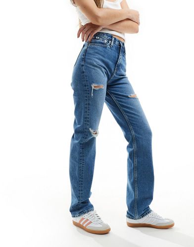 Jeans dritti a vita alta lavaggio medio - Calvin Klein Jeans - Modalova