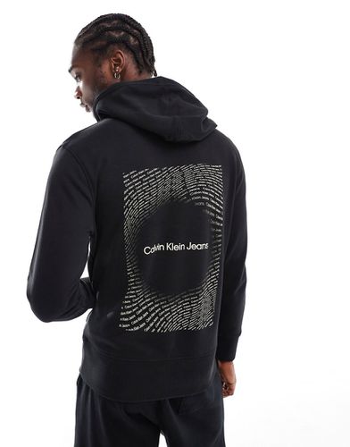 Square Frequency - Felpa nera con cappuccio e logo - Calvin Klein Jeans - Modalova