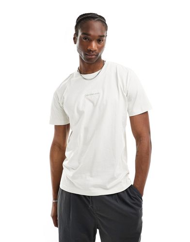 T-shirt bianco avorio con logo - Calvin Klein Jeans - Modalova