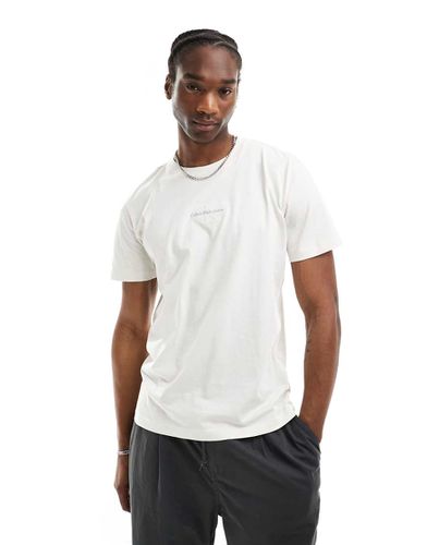 T-shirt bianco avorio con logo - Calvin Klein Jeans - Modalova