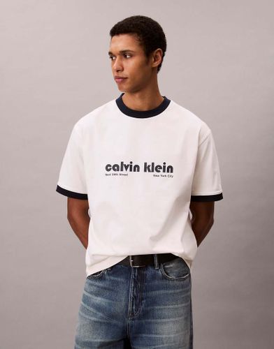 T-shirt style rétro à liserés - cassé - Calvin Klein Jeans - Modalova