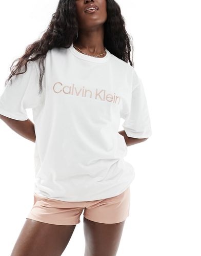 Pigiama in puro cotone con T-shirt e pantaloncini - Calvin Klein - Modalova