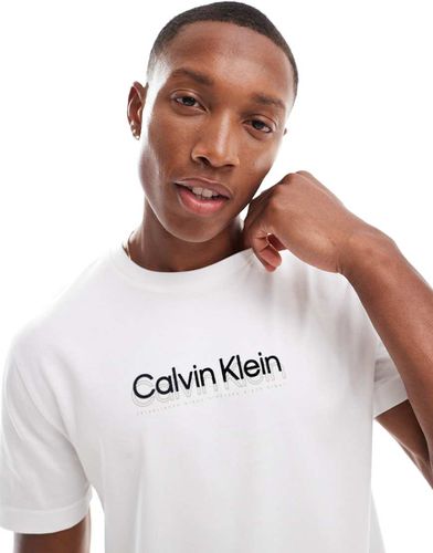 T-shirt bianca con logo doppio - Calvin Klein - Modalova