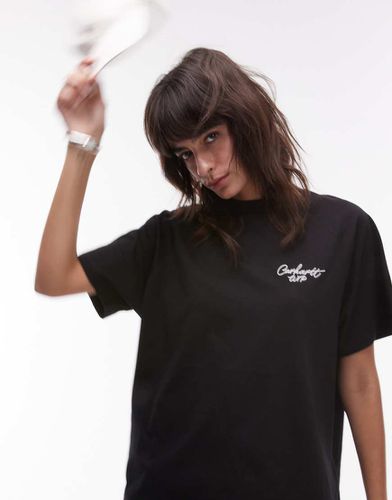 T-shirt nera con firma del logo - Carhartt WIP - Modalova