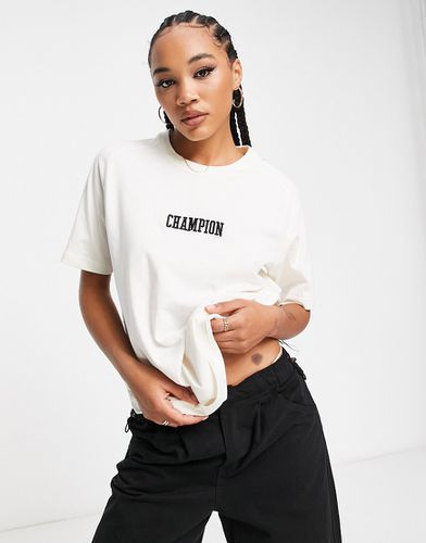 T-shirt con logo piccolo crema - Champion - Modalova