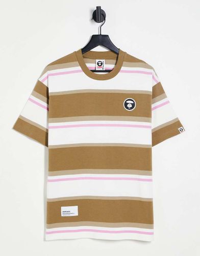 AAPE By A Bathing Ape - Now - T-shirt marrone a righe - AAPE BY A BATHING APE® - Modalova