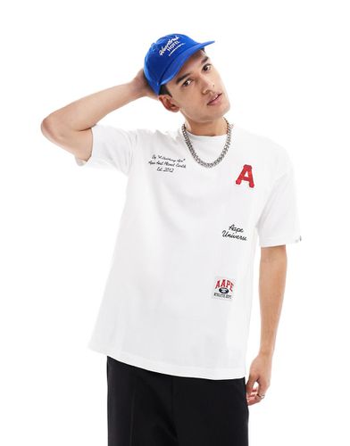 Aape by A Bathing Ape - T-shirt bianca con logo stampato - AAPE BY A BATHING APE® - Modalova