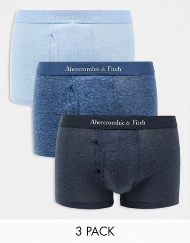 Confezione da 5 boxer aderenti blu con elastico con logo - Abercrombie & Fitch - Modalova