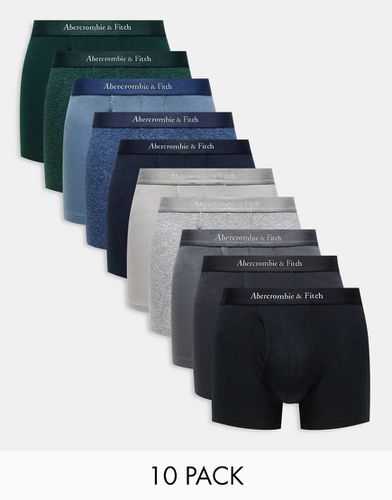 Confezione da 10 boxer aderenti neutri con elastico con logo in vita - Abercrombie & Fitch - Modalova