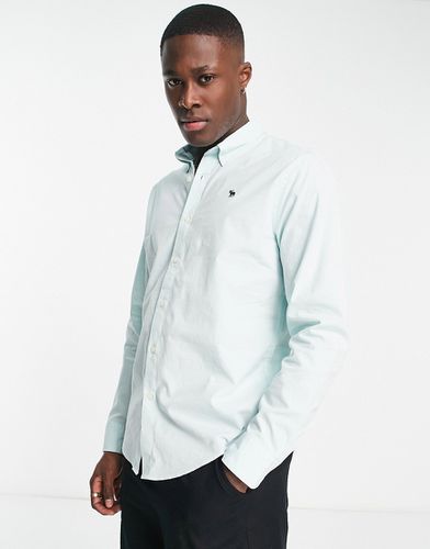 Camicia in popeline chiaro con logo - Abercrombie & Fitch - Modalova
