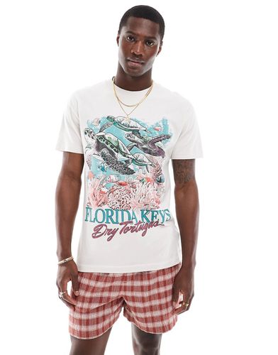 T-shirt beige vestibilità comoda con stampa "Florida Keys" - Abercrombie & Fitch - Modalova