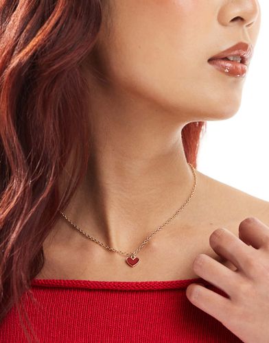 Collana color con ciondolo a cuore rosso smaltato - Accessorize - Modalova