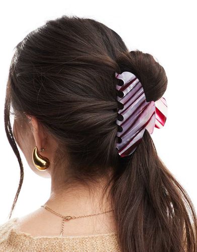 Pinza per capelli in resina bordeaux a righe - Accessorize - Modalova