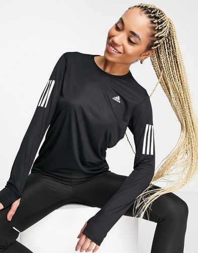 Adidas - Own The Run - T-shirt da running a maniche lunghe nera - adidas performance - Modalova