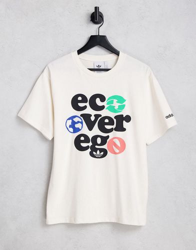 T-shirt non tinta beige con stampa grafica "Over Ego" - BEIGE - adidas Originals - Modalova