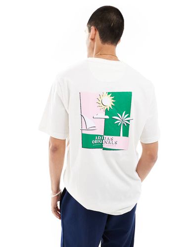 T-shirt sporco con stampa di spiaggia sul retro - adidas Originals - Modalova