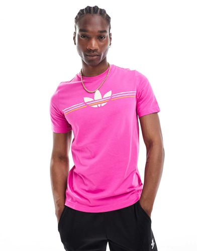 T-shirt fucsia con logo anni '80 - adidas Originals - Modalova