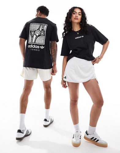 Tennis - T-shirt unisex nera con grafica stampata sul retro - adidas Originals - Modalova