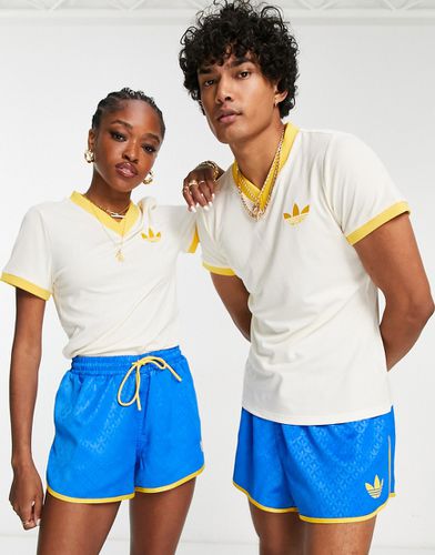 Adicolor 70s - T-shirt bianca con scollo a V - adidas Originals - Modalova